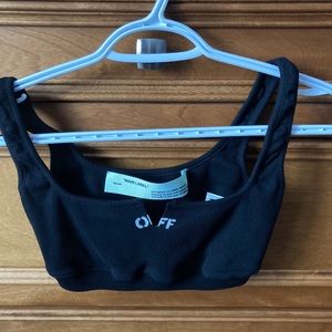 Off-white Black Slit Bra